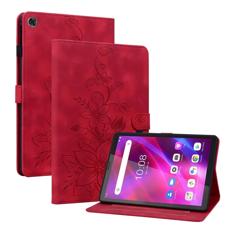 Lily Embossed Leather Tablet Case, For Lenovo Tab M9, For Lenovo Tab P11 Pro Gen 2 11.2, For Lenovo Tab P11 Gen 2 11.5, For Lenovo Tab M10 10.1 3rd Gen, For Lenovo Tab M10 Plus 10.6 3rd Gen, For Lenovo Tab K10, For Lenovo Tab M7 3rd Gen                ...