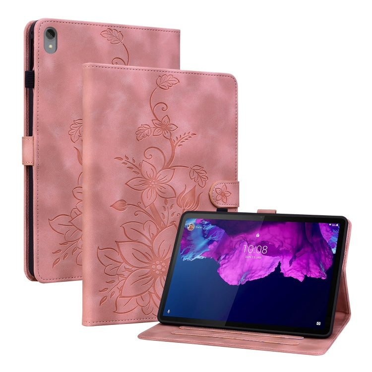 Lily Embossed Leather Tablet Case, For Lenovo Tab M9, For Lenovo Tab P11 Pro Gen 2 11.2, For Lenovo Tab P11 Gen 2 11.5, For Lenovo Tab M10 10.1 3rd Gen, For Lenovo Tab M10 Plus 10.6 3rd Gen, For Lenovo Tab K10, For Lenovo Tab M7 3rd Gen                ...