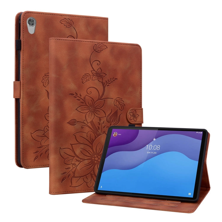 Lily Embossed Leather Tablet Case, For Lenovo Tab M9, For Lenovo Tab P11 Pro Gen 2 11.2, For Lenovo Tab P11 Gen 2 11.5, For Lenovo Tab M10 10.1 3rd Gen, For Lenovo Tab M10 Plus 10.6 3rd Gen, For Lenovo Tab K10, For Lenovo Tab M7 3rd Gen                ...
