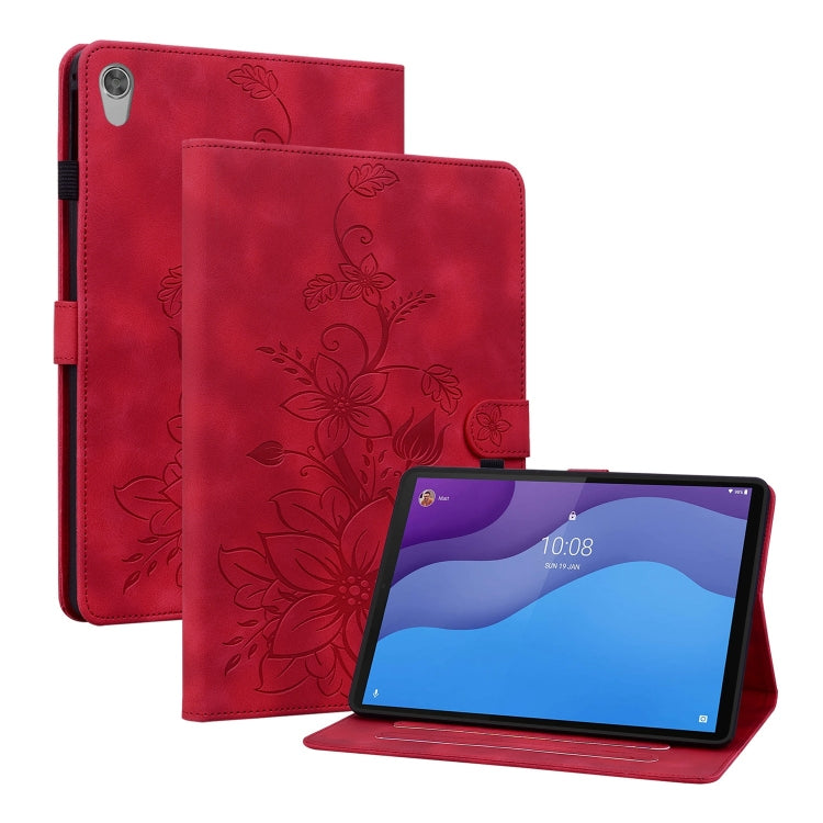 Lily Embossed Leather Tablet Case, For Lenovo Tab M9, For Lenovo Tab P11 Pro Gen 2 11.2, For Lenovo Tab P11 Gen 2 11.5, For Lenovo Tab M10 10.1 3rd Gen, For Lenovo Tab M10 Plus 10.6 3rd Gen, For Lenovo Tab K10, For Lenovo Tab M7 3rd Gen                ...