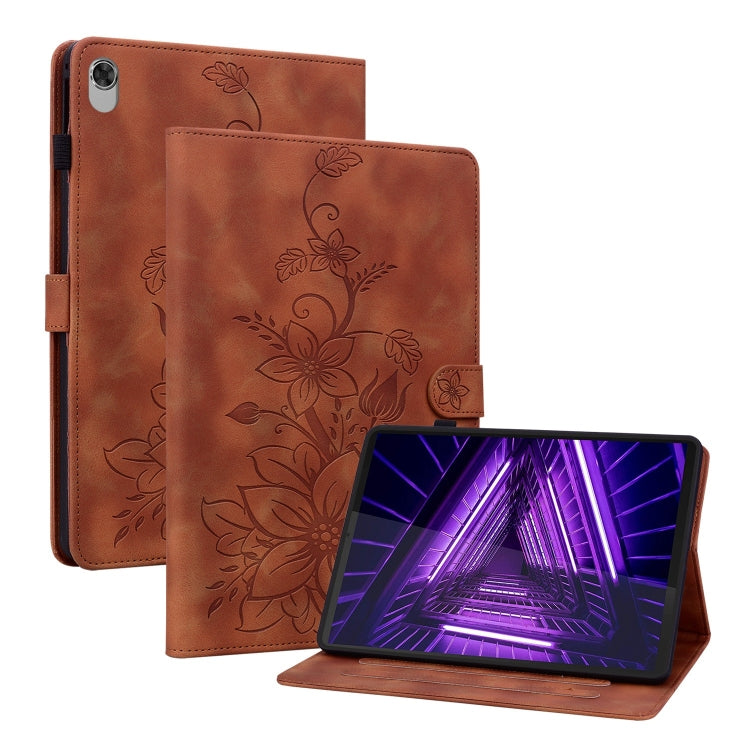 Lily Embossed Leather Tablet Case, For Lenovo Tab M9, For Lenovo Tab P11 Pro Gen 2 11.2, For Lenovo Tab P11 Gen 2 11.5, For Lenovo Tab M10 10.1 3rd Gen, For Lenovo Tab M10 Plus 10.6 3rd Gen, For Lenovo Tab K10, For Lenovo Tab M7 3rd Gen                ...