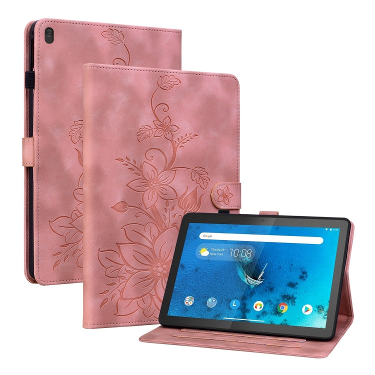 Lily Embossed Leather Tablet Case, For Lenovo Tab M9, For Lenovo Tab P11 Pro Gen 2 11.2, For Lenovo Tab P11 Gen 2 11.5, For Lenovo Tab M10 10.1 3rd Gen, For Lenovo Tab M10 Plus 10.6 3rd Gen, For Lenovo Tab K10, For Lenovo Tab M7 3rd Gen                ...