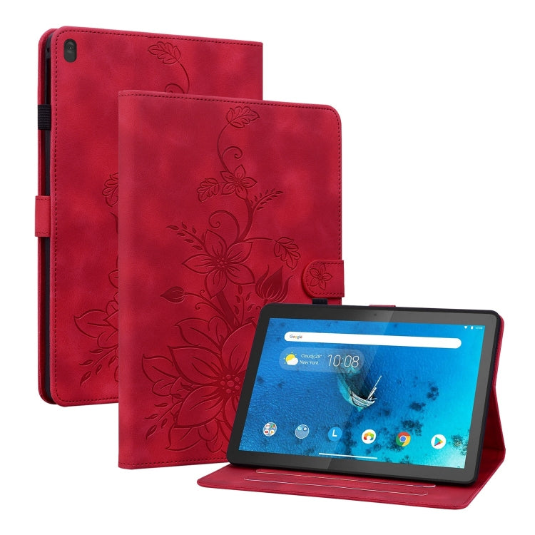 Lily Embossed Leather Tablet Case, For Lenovo Tab M9, For Lenovo Tab P11 Pro Gen 2 11.2, For Lenovo Tab P11 Gen 2 11.5, For Lenovo Tab M10 10.1 3rd Gen, For Lenovo Tab M10 Plus 10.6 3rd Gen, For Lenovo Tab K10, For Lenovo Tab M7 3rd Gen                ...