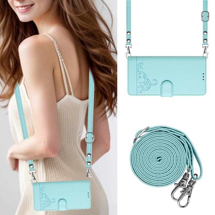 Cat Rat Embossed Pattern RFID Leather Phone Case with Lanyard, For Tecno Camon 19 NEO, For Tecno POP 5C, For Tecno Spark 6 Go / Go 2020