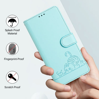 Mint green leather phone case with splash-proof, fingerprint-proof, and scratch-proof finish