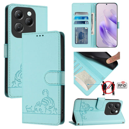 Cat Rat Embossed Pattern RFID Leather Phone Case with Lanyard, For Infinix Smart 8 Plus / 8 Pro, For Infinix GT 20 Pro/X6871, For Infinix Note 40 Pro 4G X6850, For Infinix Note 40 Pro 5G X6851, For Infinix Note 40, For Infinix Note 40 5G               ...