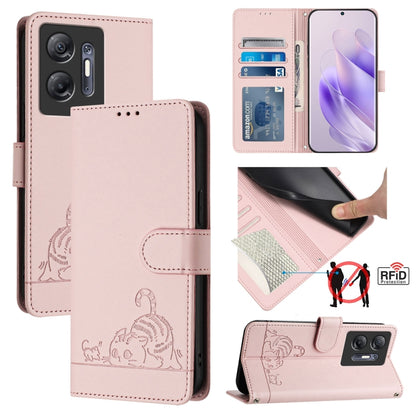Cat Rat Embossed Pattern RFID Leather Phone Case with Lanyard, For Infinix Smart 8 Plus / 8 Pro, For Infinix GT 20 Pro/X6871, For Infinix Note 40 Pro 4G X6850, For Infinix Note 40 Pro 5G X6851, For Infinix Note 40, For Infinix Note 40 5G               ...