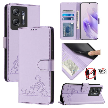 Cat Rat Embossed Pattern RFID Leather Phone Case with Lanyard, For Infinix Smart 8 Plus / 8 Pro, For Infinix GT 20 Pro/X6871, For Infinix Note 40 Pro 4G X6850, For Infinix Note 40 Pro 5G X6851, For Infinix Note 40, For Infinix Note 40 5G               ...
