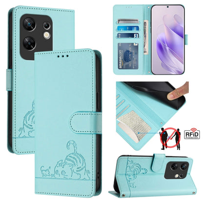 Cat Rat Embossed Pattern RFID Leather Phone Case with Lanyard, For Infinix Smart 8 Plus / 8 Pro, For Infinix GT 20 Pro/X6871, For Infinix Note 40 Pro 4G X6850, For Infinix Note 40 Pro 5G X6851, For Infinix Note 40, For Infinix Note 40 5G               ...