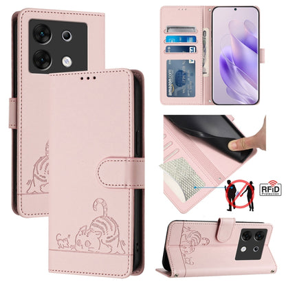 Cat Rat Embossed Pattern RFID Leather Phone Case with Lanyard, For Infinix Smart 8 Plus / 8 Pro, For Infinix GT 20 Pro/X6871, For Infinix Note 40 Pro 4G X6850, For Infinix Note 40 Pro 5G X6851, For Infinix Note 40, For Infinix Note 40 5G               ...
