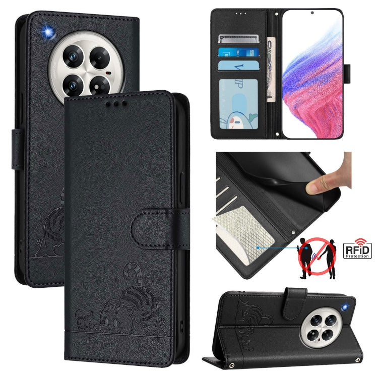 Cat Rat Embossed Pattern RFID Leather Phone Case with Lanyard, For Infinix GT 50 Pro 5G, For Infinix Note Edge 5G Global, For Infinix Smart 20 4G X6840, For Infinix Note 60 5G / 60 Pro 5G, For Infinix Hot 60i 5G / Tecno Spark Go 5G                     ...