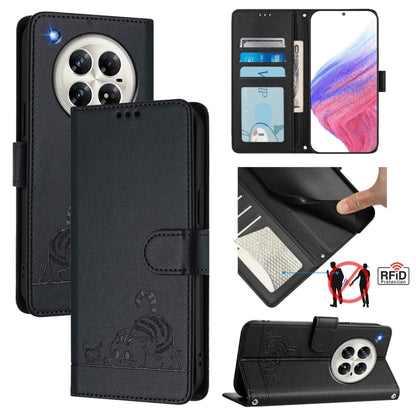 Cat Rat Embossed Pattern RFID Leather Phone Case with Lanyard, For Infinix GT 50 Pro 5G, For Infinix Note Edge 5G Global, For Infinix Smart 20 4G X6840, For Infinix Note 60 5G / 60 Pro 5G, For Infinix Hot 60i 5G / Tecno Spark Go 5G                     ...