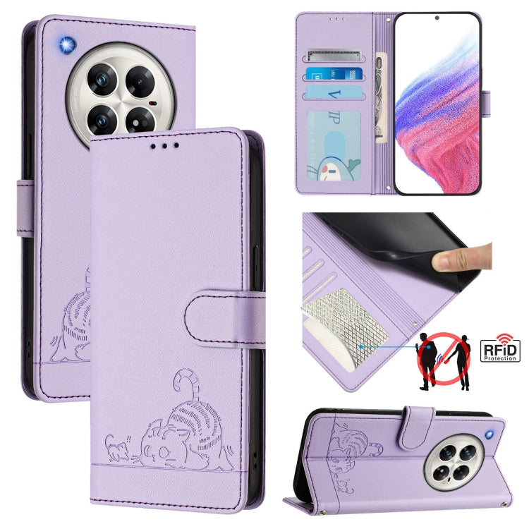 Cat Rat Embossed Pattern RFID Leather Phone Case with Lanyard, For Infinix GT 50 Pro 5G, For Infinix Note Edge 5G Global, For Infinix Smart 20 4G X6840, For Infinix Note 60 5G / 60 Pro 5G, For Infinix Hot 60i 5G / Tecno Spark Go 5G                     ...