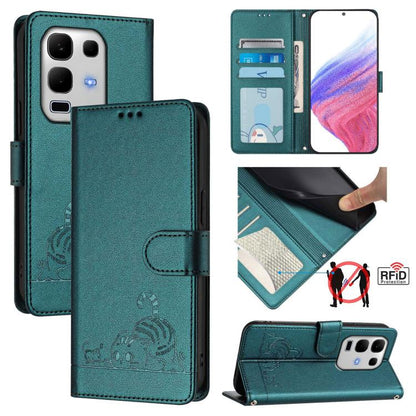 Cat Rat Embossed Pattern RFID Leather Phone Case with Lanyard, For Infinix GT 50 Pro 5G, For Infinix Note Edge 5G Global, For Infinix Smart 20 4G X6840, For Infinix Note 60 5G / 60 Pro 5G, For Infinix Hot 60i 5G / Tecno Spark Go 5G                     ...