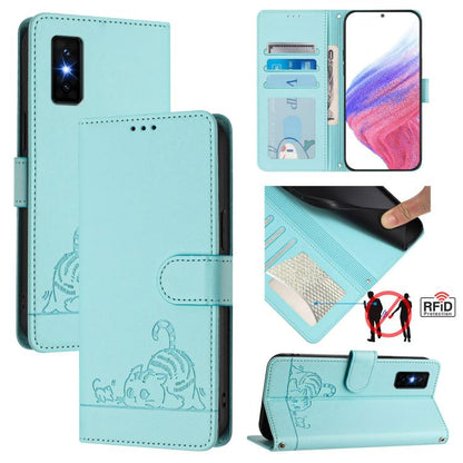 Cat Rat Embossed Pattern RFID Leather Phone Case with Lanyard, For Infinix GT 50 Pro 5G, For Infinix Note Edge 5G Global, For Infinix Smart 20 4G X6840, For Infinix Note 60 5G / 60 Pro 5G, For Infinix Hot 60i 5G / Tecno Spark Go 5G                     ...