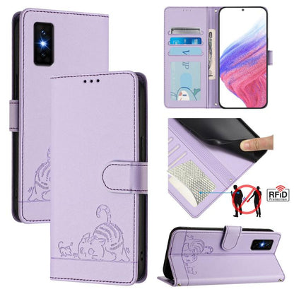 Cat Rat Embossed Pattern RFID Leather Phone Case with Lanyard, For Infinix GT 50 Pro 5G, For Infinix Note Edge 5G Global, For Infinix Smart 20 4G X6840, For Infinix Note 60 5G / 60 Pro 5G, For Infinix Hot 60i 5G / Tecno Spark Go 5G                     ...