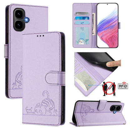 Cat Rat Embossed Pattern RFID Leather Phone Case with Lanyard, For Infinix GT 50 Pro 5G, For Infinix Note Edge 5G Global, For Infinix Smart 20 4G X6840, For Infinix Note 60 5G / 60 Pro 5G, For Infinix Hot 60i 5G / Tecno Spark Go 5G                     ...