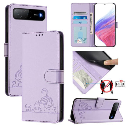 Cat Rat Embossed Pattern RFID Leather Phone Case with Lanyard, For Infinix GT 50 Pro 5G, For Infinix Note Edge 5G Global, For Infinix Smart 20 4G X6840, For Infinix Note 60 5G / 60 Pro 5G, For Infinix Hot 60i 5G / Tecno Spark Go 5G                     ...