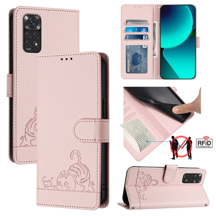 Cat Rat Embossed Pattern RFID Leather Phone Case with Lanyard, For Xiaomi Redmi K50i, For Xiaomi Redmi Note 12 5G Global, For Xiaomi POCO X5, For Xiaomi Redmi Note 12 Turbo 5G, For Xiaomi POCO F5 Pro, For Xiaomi Redmi Note 11 4G Global                 ...