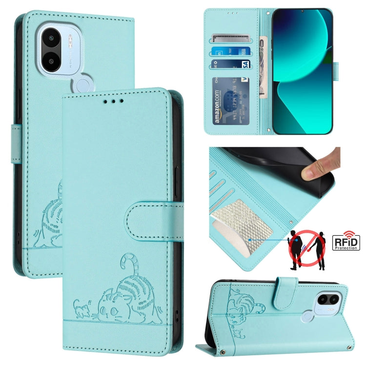 Cat Rat Embossed Pattern RFID Leather Phone Case with Lanyard, For Xiaomi Redmi K50i, For Xiaomi Redmi Note 12 5G Global, For Xiaomi POCO X5, For Xiaomi Redmi Note 12 Turbo 5G, For Xiaomi POCO F5 Pro, For Xiaomi Redmi Note 11 4G Global                 ...