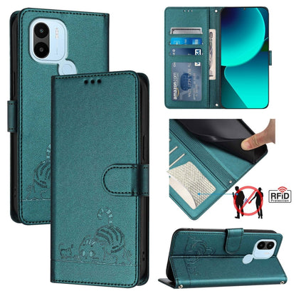 Cat Rat Embossed Pattern RFID Leather Phone Case with Lanyard, For Xiaomi Redmi K50i, For Xiaomi Redmi Note 12 5G Global, For Xiaomi POCO X5, For Xiaomi Redmi Note 12 Turbo 5G, For Xiaomi POCO F5 Pro, For Xiaomi Redmi Note 11 4G Global                 ...