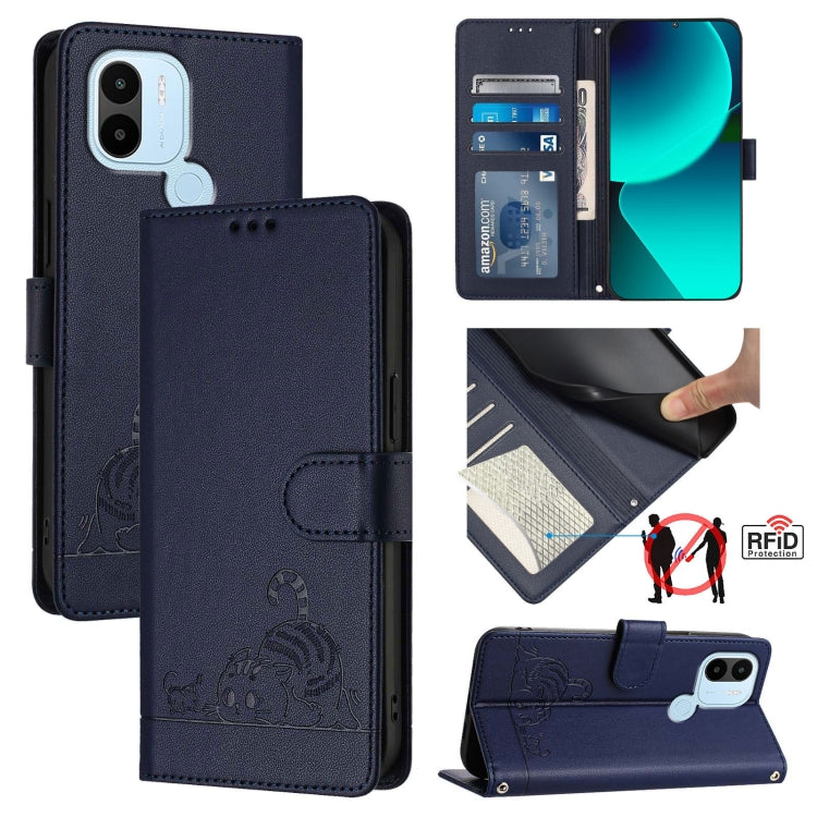 Cat Rat Embossed Pattern RFID Leather Phone Case with Lanyard, For Xiaomi Redmi K50i, For Xiaomi Redmi Note 12 5G Global, For Xiaomi POCO X5, For Xiaomi Redmi Note 12 Turbo 5G, For Xiaomi POCO F5 Pro, For Xiaomi Redmi Note 11 4G Global                 ...