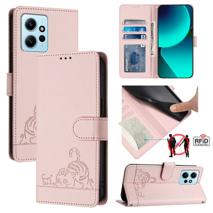 Cat Rat Embossed Pattern RFID Leather Phone Case with Lanyard, For Xiaomi Redmi K50i, For Xiaomi Redmi Note 12 5G Global, For Xiaomi POCO X5, For Xiaomi Redmi Note 12 Turbo 5G, For Xiaomi POCO F5 Pro, For Xiaomi Redmi Note 11 4G Global                 ...