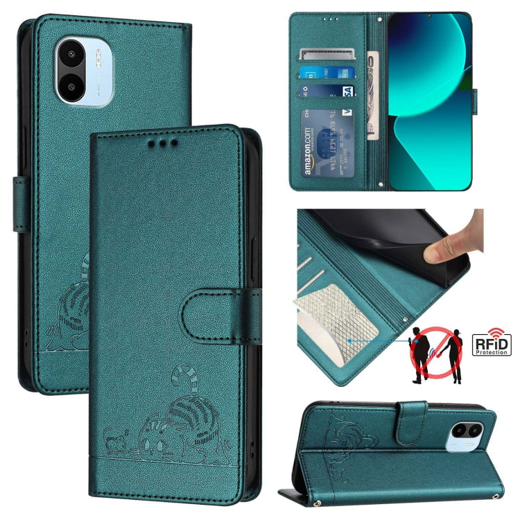 Cat Rat Embossed Pattern RFID Leather Phone Case with Lanyard, For Xiaomi Redmi K50i, For Xiaomi Redmi Note 12 5G Global, For Xiaomi POCO X5, For Xiaomi Redmi Note 12 Turbo 5G, For Xiaomi POCO F5 Pro, For Xiaomi Redmi Note 11 4G Global                 ...