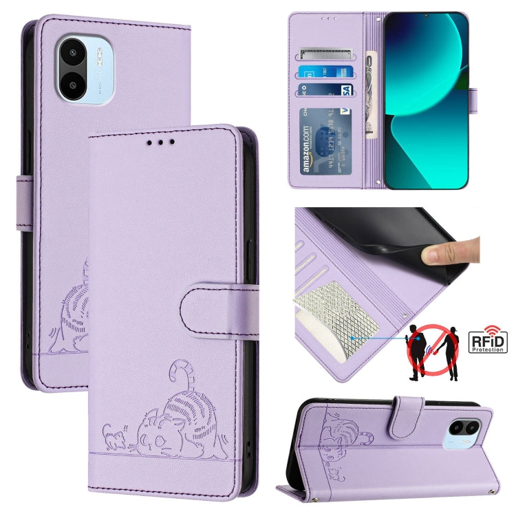 Cat Rat Embossed Pattern RFID Leather Phone Case with Lanyard, For Xiaomi Redmi K50i, For Xiaomi Redmi Note 12 5G Global, For Xiaomi POCO X5, For Xiaomi Redmi Note 12 Turbo 5G, For Xiaomi POCO F5 Pro, For Xiaomi Redmi Note 11 4G Global                 ...