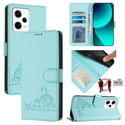 Cat Rat Embossed Pattern RFID Leather Phone Case with Lanyard, For Xiaomi Redmi K50i, For Xiaomi Redmi Note 12 5G Global, For Xiaomi POCO X5, For Xiaomi Redmi Note 12 Turbo 5G, For Xiaomi POCO F5 Pro, For Xiaomi Redmi Note 11 4G Global                 ...