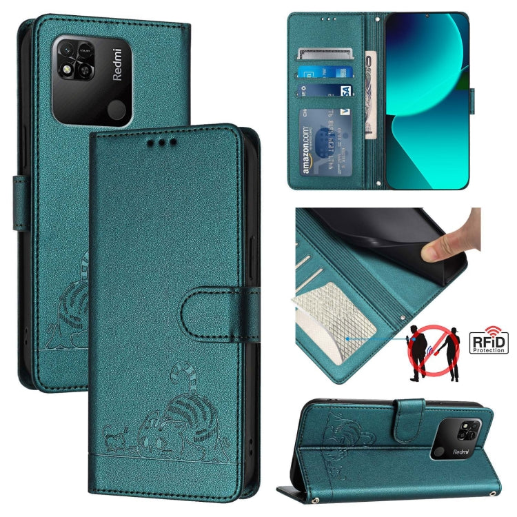 Cat Rat Embossed Pattern RFID Leather Phone Case with Lanyard, For Xiaomi Redmi Note 11 SE India, For Xiaomi Redmi Note 11 Pro 4G Global, For Xiaomi Redmi Note 11 Pro 5G Global, For Xiaomi Redmi Note 11 Pro+ 5G Global, For Xiaomi POCO X4 NFC 5G        ...