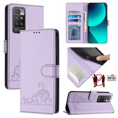 Cat Rat Embossed Pattern RFID Leather Phone Case with Lanyard, For Xiaomi Redmi Note 11 SE India, For Xiaomi Redmi Note 11 Pro 4G Global, For Xiaomi Redmi Note 11 Pro 5G Global, For Xiaomi Redmi Note 11 Pro+ 5G Global, For Xiaomi POCO X4 NFC 5G        ...
