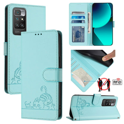 Cat Rat Embossed Pattern RFID Leather Phone Case with Lanyard, For Xiaomi Redmi Note 11 SE India, For Xiaomi Redmi Note 11 Pro 4G Global, For Xiaomi Redmi Note 11 Pro 5G Global, For Xiaomi Redmi Note 11 Pro+ 5G Global, For Xiaomi POCO X4 NFC 5G        ...