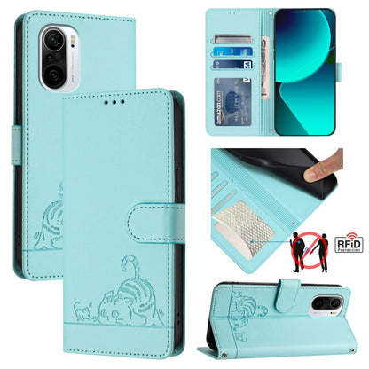 Cat Rat Embossed Pattern RFID Leather Phone Case with Lanyard, For Xiaomi Redmi Note 11 SE India, For Xiaomi Redmi Note 11 Pro 4G Global, For Xiaomi Redmi Note 11 Pro 5G Global, For Xiaomi Redmi Note 11 Pro+ 5G Global, For Xiaomi POCO X4 NFC 5G        ...