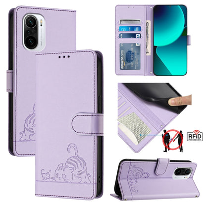 Cat Rat Embossed Pattern RFID Leather Phone Case with Lanyard, For Xiaomi Redmi Note 11 SE India, For Xiaomi Redmi Note 11 Pro 4G Global, For Xiaomi Redmi Note 11 Pro 5G Global, For Xiaomi Redmi Note 11 Pro+ 5G Global, For Xiaomi POCO X4 NFC 5G        ...