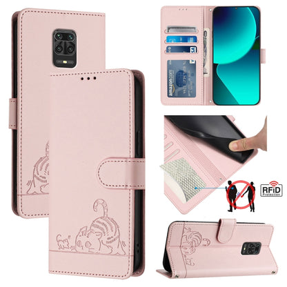 Cat Rat Embossed Pattern RFID Leather Phone Case with Lanyard, For Xiaomi Redmi Note 11 SE India, For Xiaomi Redmi Note 11 Pro 4G Global, For Xiaomi Redmi Note 11 Pro 5G Global, For Xiaomi Redmi Note 11 Pro+ 5G Global, For Xiaomi POCO X4 NFC 5G        ...