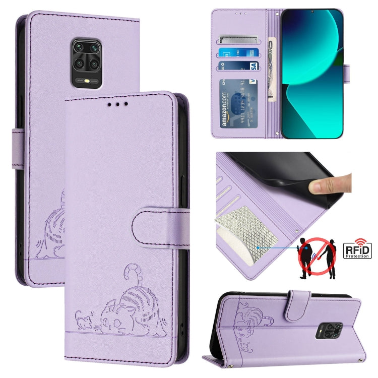 Cat Rat Embossed Pattern RFID Leather Phone Case with Lanyard, For Xiaomi Redmi Note 11 SE India, For Xiaomi Redmi Note 11 Pro 4G Global, For Xiaomi Redmi Note 11 Pro 5G Global, For Xiaomi Redmi Note 11 Pro+ 5G Global, For Xiaomi POCO X4 NFC 5G        ...