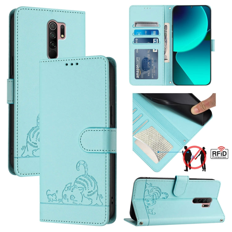 Cat Rat Embossed Pattern RFID Leather Phone Case with Lanyard, For Xiaomi Redmi Note 11 SE India, For Xiaomi Redmi Note 11 Pro 4G Global, For Xiaomi Redmi Note 11 Pro 5G Global, For Xiaomi Redmi Note 11 Pro+ 5G Global, For Xiaomi POCO X4 NFC 5G        ...