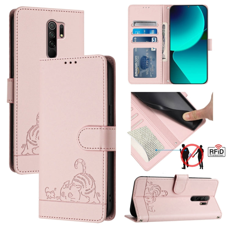 Cat Rat Embossed Pattern RFID Leather Phone Case with Lanyard, For Xiaomi Redmi Note 11 SE India, For Xiaomi Redmi Note 11 Pro 4G Global, For Xiaomi Redmi Note 11 Pro 5G Global, For Xiaomi Redmi Note 11 Pro+ 5G Global, For Xiaomi POCO X4 NFC 5G        ...