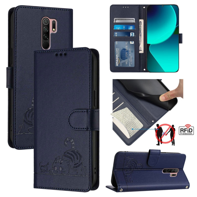 Cat Rat Embossed Pattern RFID Leather Phone Case with Lanyard, For Xiaomi Redmi Note 11 SE India, For Xiaomi Redmi Note 11 Pro 4G Global, For Xiaomi Redmi Note 11 Pro 5G Global, For Xiaomi Redmi Note 11 Pro+ 5G Global, For Xiaomi POCO X4 NFC 5G        ...