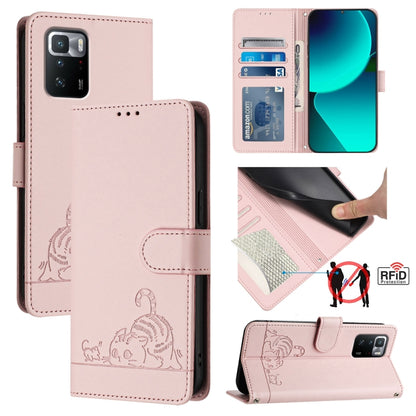 Cat Rat Embossed Pattern RFID Leather Phone Case with Lanyard, For Xiaomi Redmi Note 10 5G, For Xiaomi POCO M3 Pro, For Xiaomi Redmi Note 10T 5G, For Xiaomi POCO X3 GT, For Xiaomi Mi 11X / 11X Pro, For Xiaomi Redmi Note 10s 4G                          ...