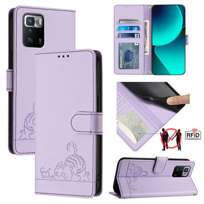 Cat Rat Embossed Pattern RFID Leather Phone Case with Lanyard, For Xiaomi Redmi Note 10 5G, For Xiaomi POCO M3 Pro, For Xiaomi Redmi Note 10T 5G, For Xiaomi POCO X3 GT, For Xiaomi Mi 11X / 11X Pro, For Xiaomi Redmi Note 10s 4G                          ...