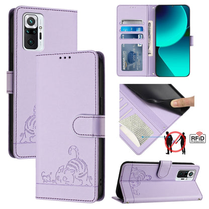 Cat Rat Embossed Pattern RFID Leather Phone Case with Lanyard, For Xiaomi Redmi Note 10 5G, For Xiaomi POCO M3 Pro, For Xiaomi Redmi Note 10T 5G, For Xiaomi POCO X3 GT, For Xiaomi Mi 11X / 11X Pro, For Xiaomi Redmi Note 10s 4G                          ...