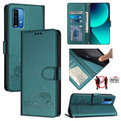 Cat Rat Embossed Pattern RFID Leather Phone Case with Lanyard, For Xiaomi Redmi Note 10 5G, For Xiaomi POCO M3 Pro, For Xiaomi Redmi Note 10T 5G, For Xiaomi POCO X3 GT, For Xiaomi Mi 11X / 11X Pro, For Xiaomi Redmi Note 10s 4G                          ...