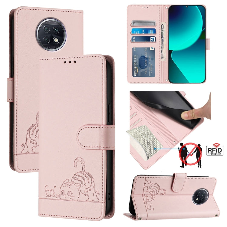 Cat Rat Embossed Pattern RFID Leather Phone Case with Lanyard, For Xiaomi Redmi Note 10 5G, For Xiaomi POCO M3 Pro, For Xiaomi Redmi Note 10T 5G, For Xiaomi POCO X3 GT, For Xiaomi Mi 11X / 11X Pro, For Xiaomi Redmi Note 10s 4G                          ...