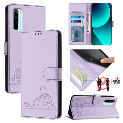 Cat Rat Embossed Pattern RFID Leather Phone Case with Lanyard, For Xiaomi Redmi Note 9 4G Global, For Xiaomi Redmi 10X 4G, For Xiaomi Redmi Note 9S  4G, For Xiaomi Redmi Note 9 Pro Max 4G, For Xiaomi POCO M2 Pro, For Xiaomi Redmi 9C                    ...