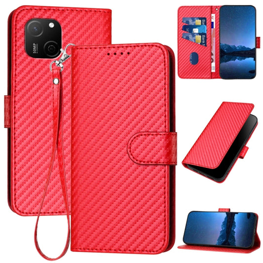 YX0070 Carbon Fiber Buckle Leather Phone Case with Lanyard, For Huawei Maimang A20, For Huawei Mate 60, For Huawei Mate 60 Pro, For Huawei P60 / P60 Pro, For Huawei Enjoy 50 Pro / nova Y90, For Huawei Enjoy 50 / nova Y70, For Huawei Enjoy 20e          ...