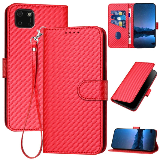 YX0070 Carbon Fiber Buckle Leather Phone Case with Lanyard, For Huawei Y5p, For Huawei P40 Llite, For Huawei P40 Pro, For Huawei P40, For Huawei P Smart Z, For Huawei P30 Llite / Nova 4e, For Huawei Y7 2019, For Huawei P30 Pro, For Huawei P30