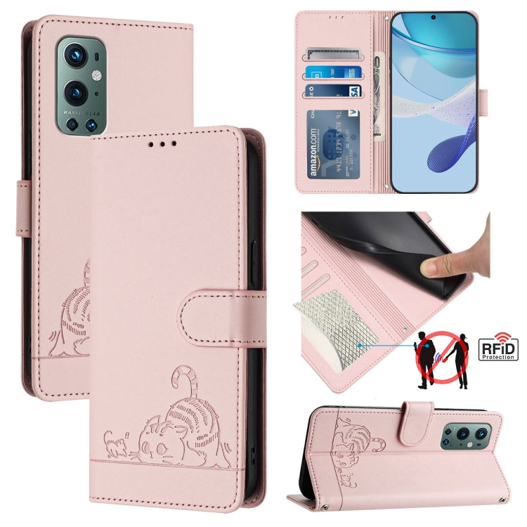 Cat Rat Embossed Pattern RFID Leather Phone Case with Lanyard, For OnePlus 9 Pro, For OnePlus 9, For OnePlus Nord N10 5G, For OnePlus 9R / 8T
