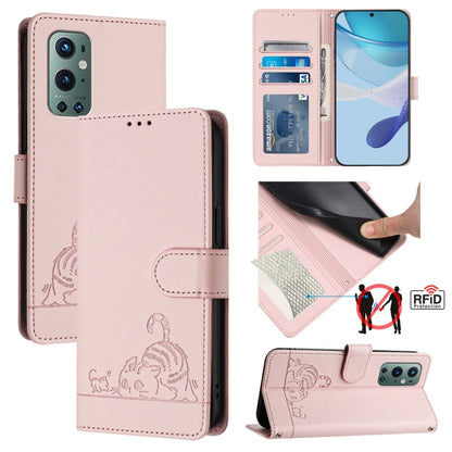 Cat Rat Embossed Pattern RFID Leather Phone Case with Lanyard, For OnePlus 9 Pro, For OnePlus 9, For OnePlus Nord N10 5G, For OnePlus 9R / 8T